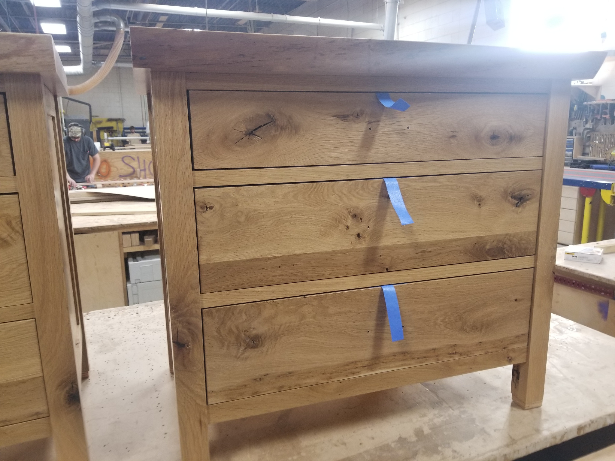 Custom solid wood three-drawer chest
