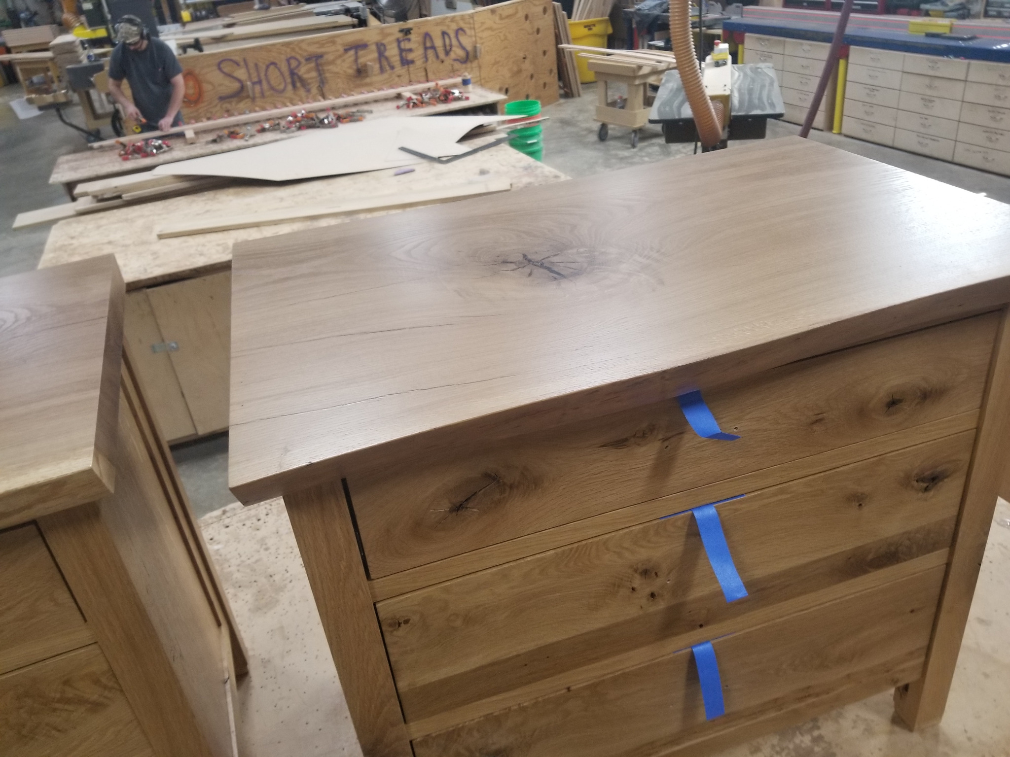 Handcrafted three-drawer wood chest